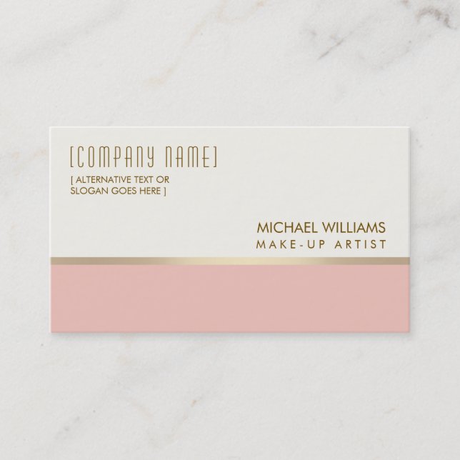 Cosmetologist Elegant Salon Light Pink Massage Business Card (Front)