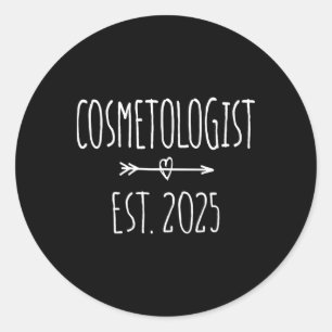 Cosmetologist Graduation 2025 Cosmetology Beauty S Classic Round Sticker