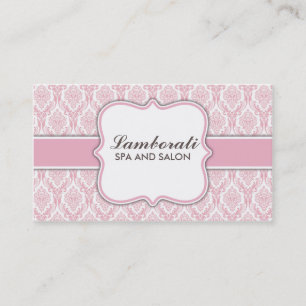 Cosmetologist Makeup Artist Elegant Damask Floral Business Card