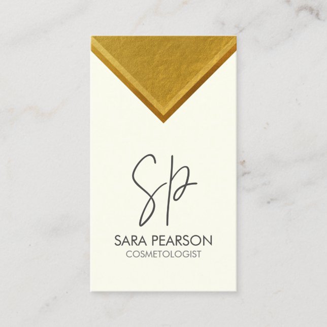 Cosmetologist Makeup Beauty Monogram Business Card (Front)
