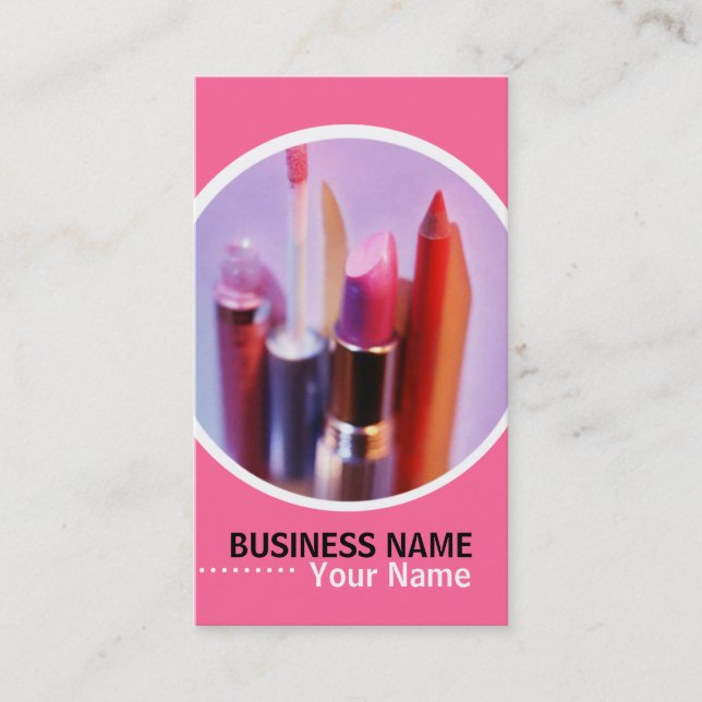 Cosmetologist or Makeup Artist Business Cards (Front)