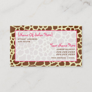 Cosmetologist Salon Appointment Giraffe Print