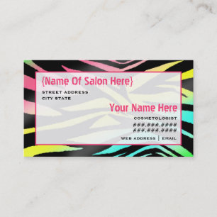 Cosmetologist Salon Appointment Neon Zebra Print