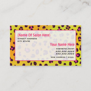Cosmetologist Salon Appointment Orange Leopard Card
