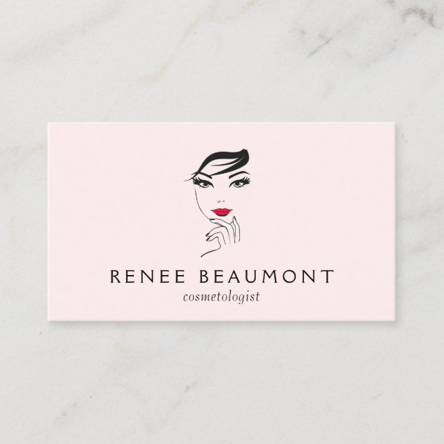 Cosmetologist Womans' Face Business Card (Front)