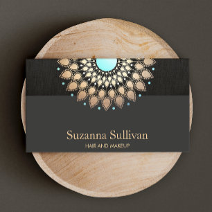 Cosmetology Beauty Salon Gold Black Makeup Artist Business Card