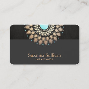Cosmetology Beauty Salon Gold Mandala Art Business Card