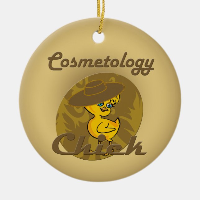 Cosmetology Chick #6 Ceramic Tree Decoration (Front)