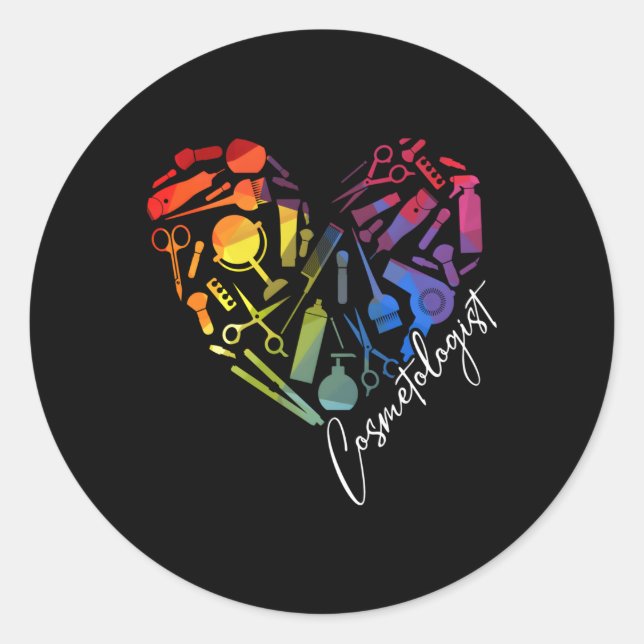 Cosmetology Graduate Learn Cosmetologist Classic Round Sticker (Front)