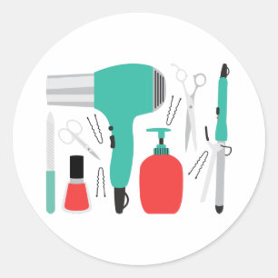 Cosmetology Tools Classic Round Sticker
