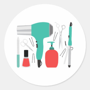 Cosmetology Tools Classic Round Sticker