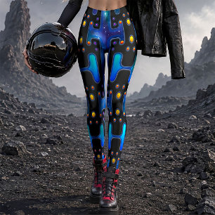 Cosmic 80s Synth Android Robot Space Robot Leggings