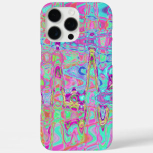 Cosmic, Abstract, Aqua, Hot Pink, Retro, Ripples, iPhone 16 Pro Max Case
