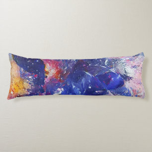 Cosmic Abstract Cat Dreamscape  Body Cushion