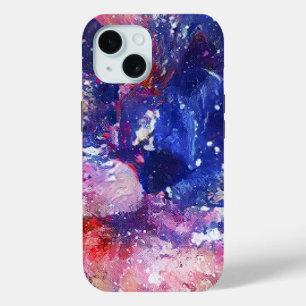 Cosmic Abstract Cat Dreamscape iPhone 15 Case