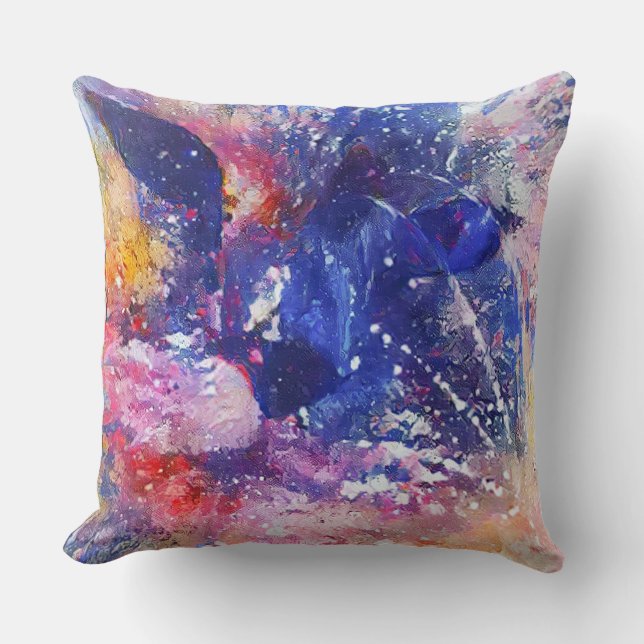 Cosmic Abstract Cat Dreamscape  Cushion (Front)