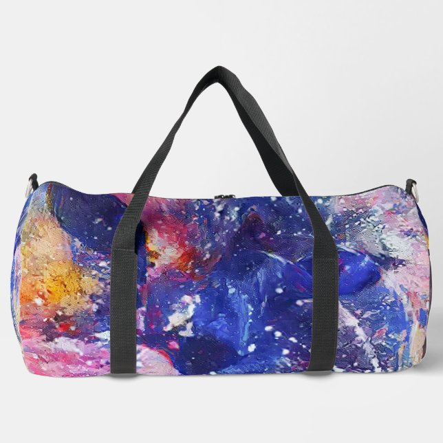 Cosmic Abstract Cat Dreamscape  Duffle Bag (Front)