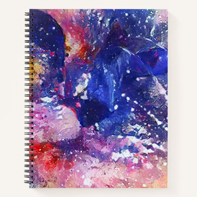 Cosmic Abstract Cat Dreamscape  Notebook (Front)