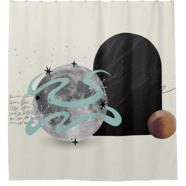 Cosmic Abstract Shower Curtain (Front)