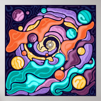 Cosmic Abstract Swirl  Poster