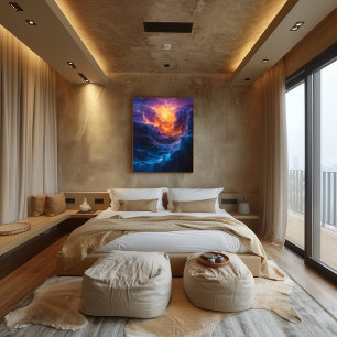 Cosmic Abyss: Surreal Wave Vortex Bicolo Poster