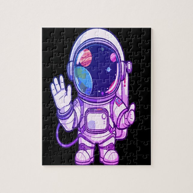 Cosmic Adventure Puzzle  Planets Rockets  (Vertical)