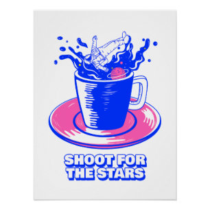 Cosmic Adventure Space Art Astronaut Brew Poster