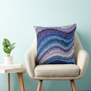 Cosmic Agate Waves Cushion