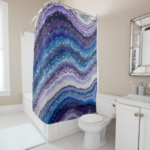 Cosmic Agate Waves Shower Curtain