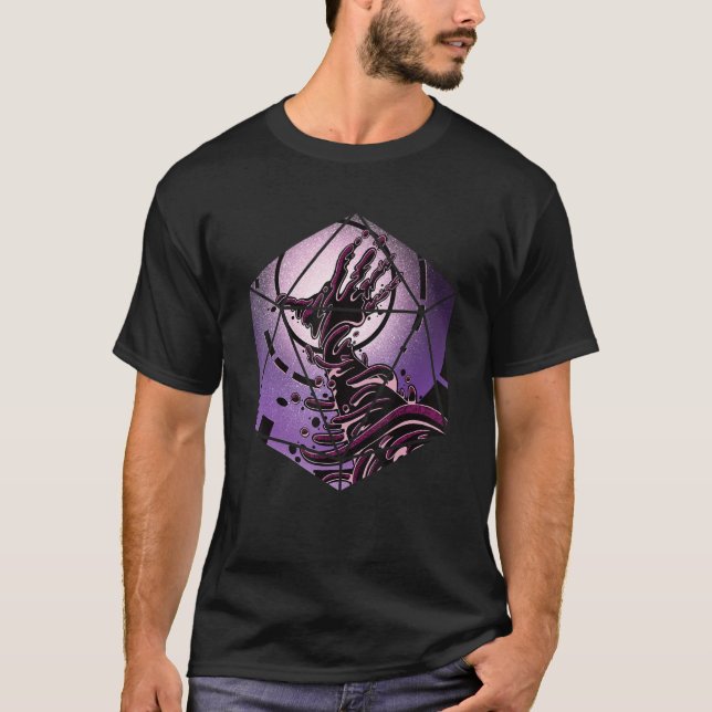 Cosmic Alien Role Playing Dice D20 T-Shirt (Front)