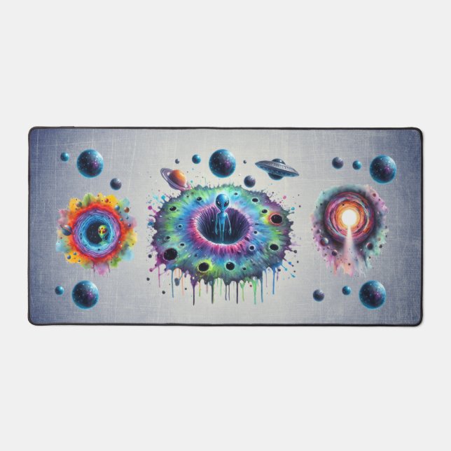 Cosmic Alien Worlds Desk Mat (Front)