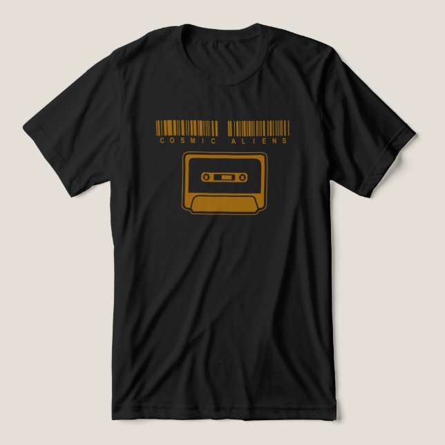 Cosmic Aliens Soul Cassette Black & Brown Tri-Blend Shirt (Design Front)