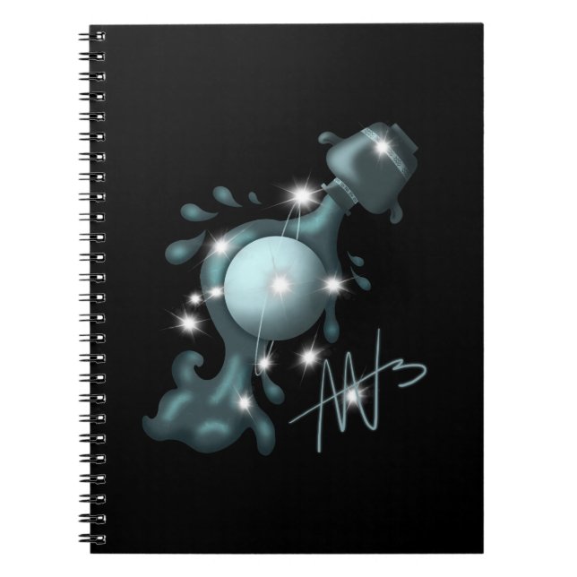 Cosmic Aquarius Uranus Zodiac Notebook (Front)