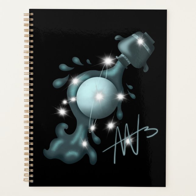 Cosmic Aquarius Uranus Zodiac Planner (Front)