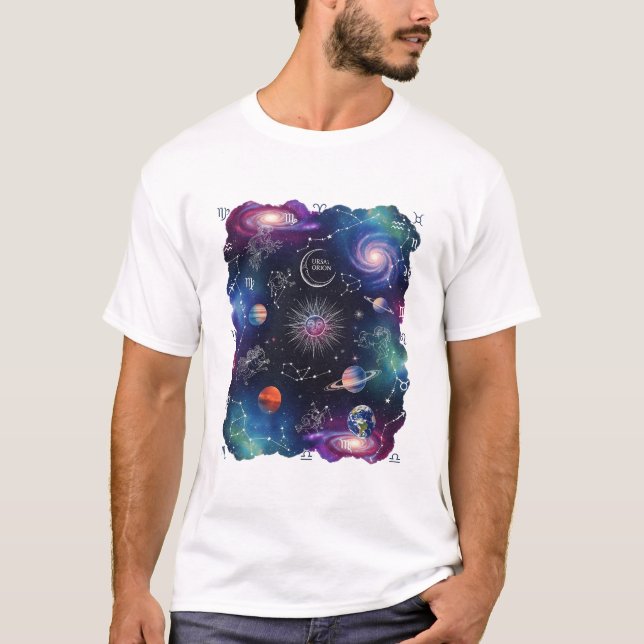 Cosmic & Astrological Celestial & Zodiac Graphic T-Shirt (Front)