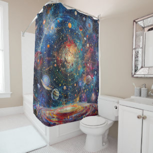 Cosmic Astrological Shower Curtain