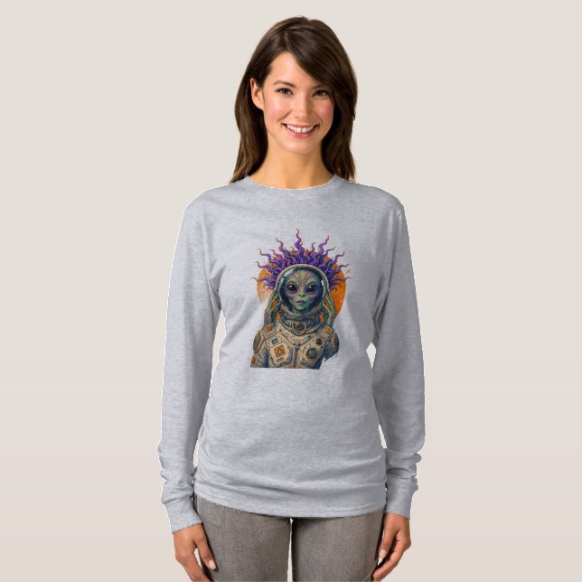 Cosmic Astronaut Alien Long Sleeve T-Shirt (Front Full)