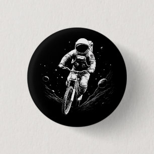 Cosmic Astronaut Bike Ride Space Adventure 3 Cm Round Badge