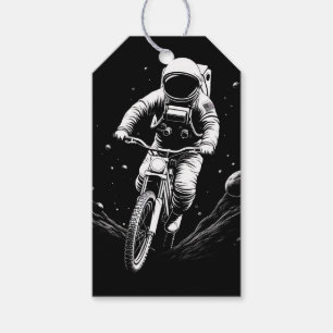 Cosmic Astronaut Bike Ride Space Adventure Gift Tags