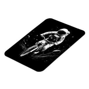Cosmic Astronaut Bike Ride Space Adventure Magnet