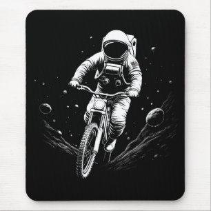 Cosmic Astronaut Bike Ride Space Adventure Mouse Pad