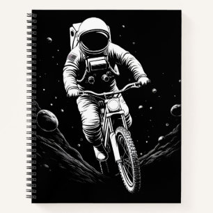 Cosmic Astronaut Bike Ride Space Adventure Notebook