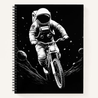 Cosmic Astronaut Bike Ride Space Adventure Notebook