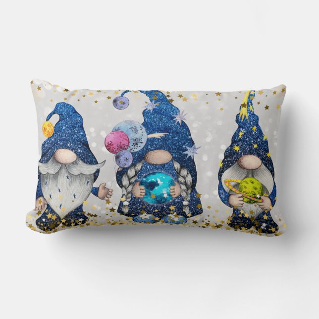 Cosmic Astronomy Gnomes Lumbar Cushion (Front)