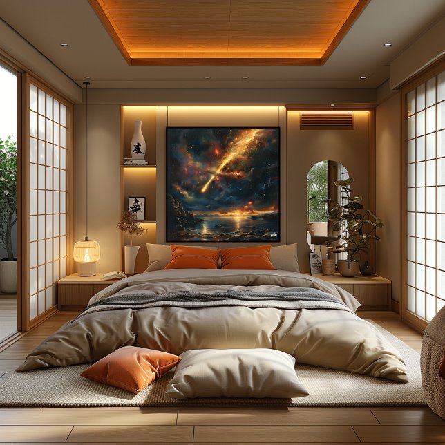 Cosmic aurora on the ocean poster (Creator Uploaded)