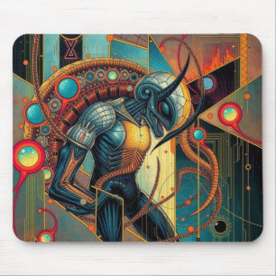 Cosmic Avenger with a Horn Mouse Pad