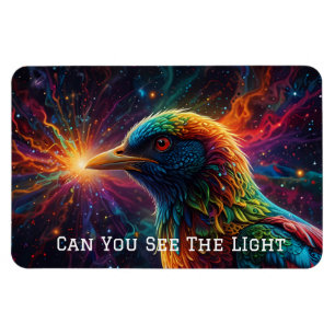 Cosmic Avian Symphony Cute Bird of the Universe Magnet