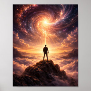Cosmic Awakening Above the Clouds Poster