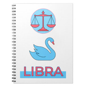 Cosmic Balance Line Art Celestial Swan Notebook
