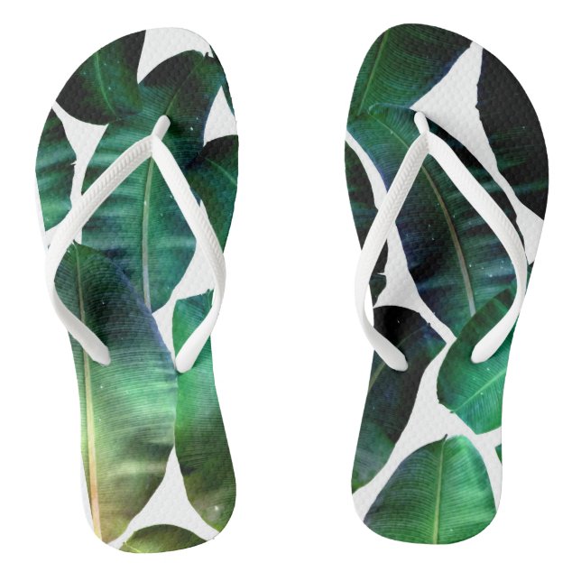 Cosmic Banana Leaves Flip Flops (Footbed)